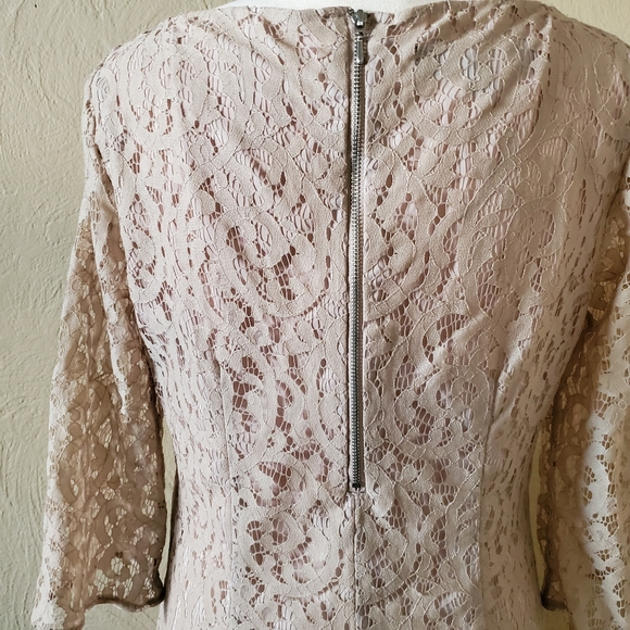 Nine West Size 6 Cream Dress 3/4 Sleeves. - Picture 6 of 13